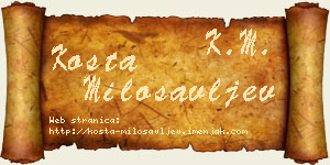 Kosta Milosavljev vizit kartica